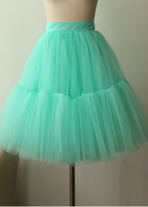 Turquoise Blue Tulle Knee Length Tutu Skirt